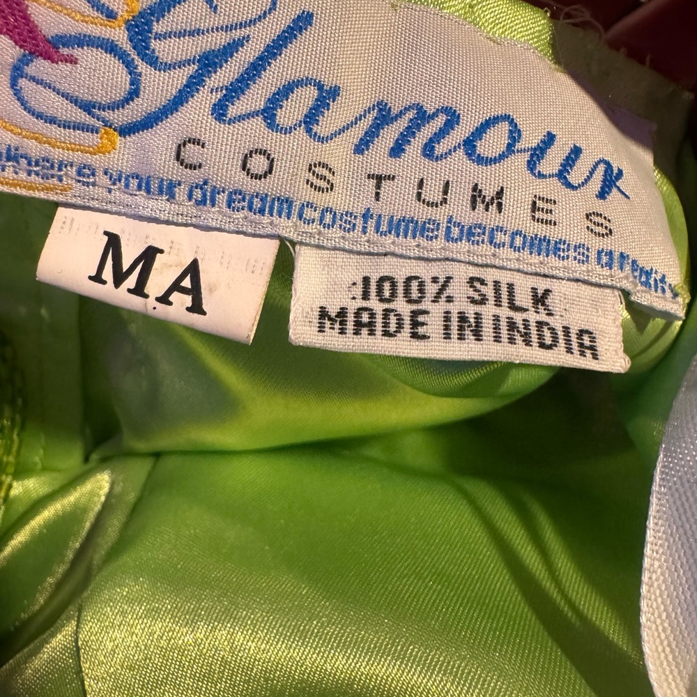 Silk Glamour Green and Blue Adult M Dance Costume - Picture 6 of 8